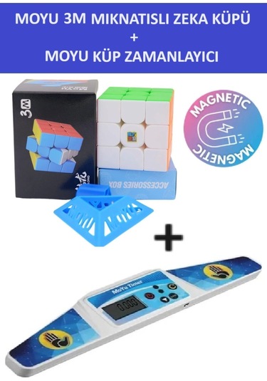 Moyu 3m Profesyonel Speed Cube Ve Moyu Küp Zamanlayıcı Seti-3x3 Rubik Zeka Küpü Ve Zamanlayıcı