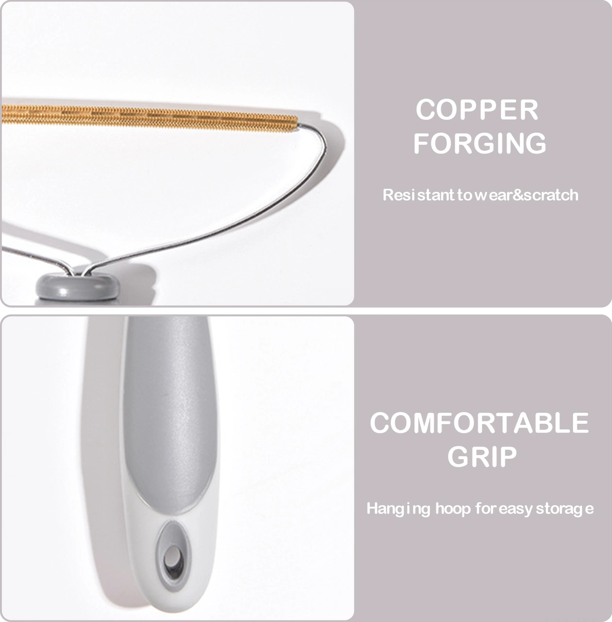 Padalink Gri El İle Kumaş Tüy Ve Kir Temizleyici, Geniş Bakır Uçlu Kumaş Bakımı Aleti, Yün Ve Kazaklar İçin Tüy Alıcı Gri