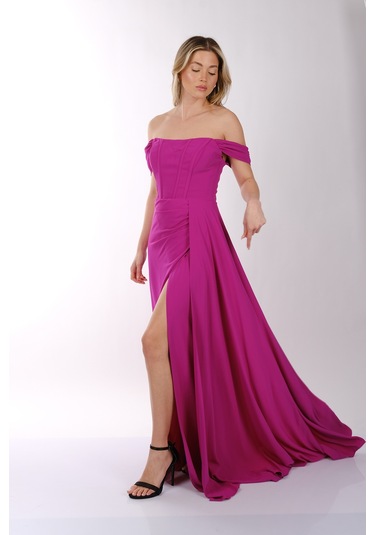 Abiye Elbise Dori 00kb5136 Fuşya