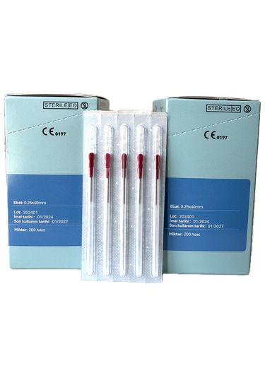 Akupunktur İğnesi Kuru İğne 0.25x40 Mm 200lük Paket 2 Kutu