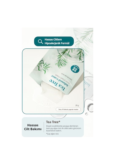 Çay Ağacı Özü İçeren Sebum Karşıtı Yaprak Maske Goodal Tea Tree Infused Water Mild Sheet Mask