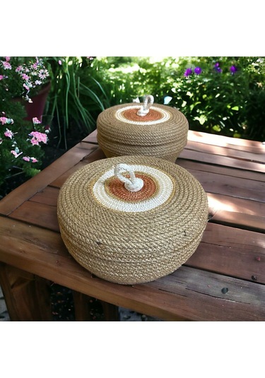 2'li Hasır Sepet,jüt Sepet,%100 Doğal Hasır Sepet, Dekoratif Hasır Sepet