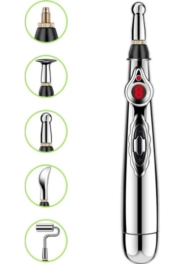 Novahub Dolaşım Enerji Otomatik Noktası Bulma Meridian Kalem Ev Ağrısı Elektronik Akupunktur Kalem 5 Kafa Renk Kutusu Pil Modeli Çok Renkli