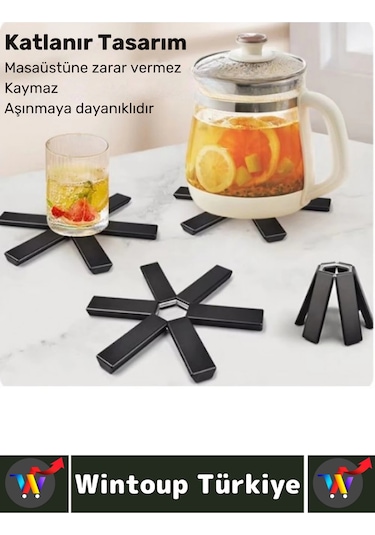 Yüksek Isıya Dayanıklı Kaymaz Yapışmaz Tencere Tava Masa Tezgaha Zarar Vermez Katlanabilir Nihale Çok Renkli