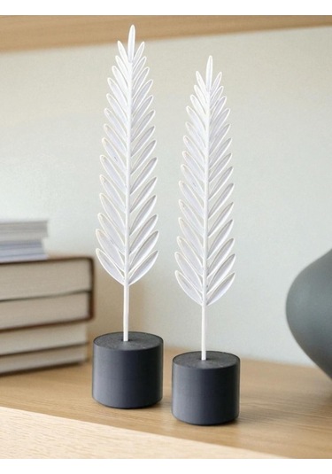 Dekoratif Modern Beyaz Tüy Yaprak