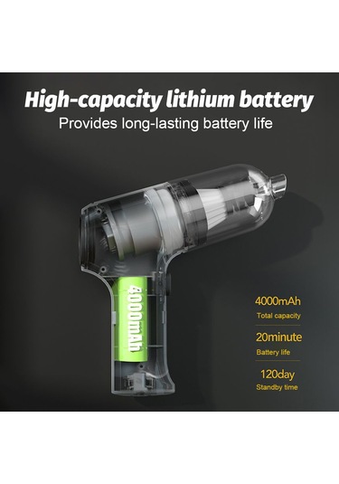 Yifomall 13000pa Güçlü Emiş Ve Üfleme Özellikli Kablosuz El Tipi Elektrikli Süpürge, 120w Taşınabilir Şarjlı Araç Ve Ev Kullanımı İçin