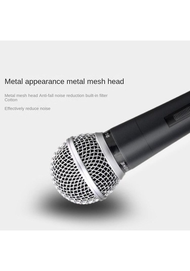 Anahtarlı Metal Dinamik Kablolu Mikrofon, Ev Sahne Karaoke Kablolu Mikrofon