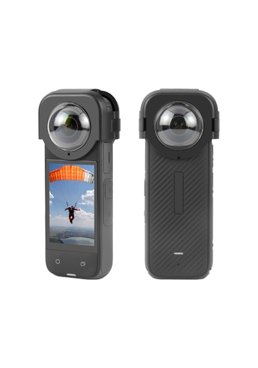 Insta360 X4 Puluz İçin Geçmeli Lens Koruma Koruyucu Kapak Siyah
