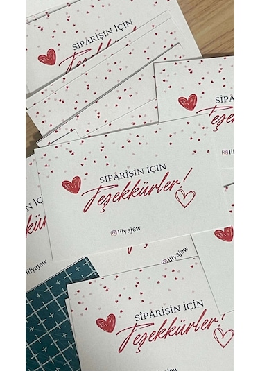 Kişiye Özel E-ticaret Teşekkür Kartı 5x8 Cm 250 Adet