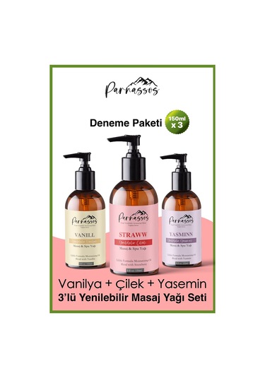 Parnassos Doğal Çilek, Yasemin Özlü ve Vanilya Aromaterapi Masaj