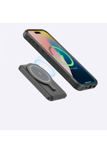 İphone 16 Plus Uyumlu Kılıf Magsafe Şarj Özellikli Amazingthing Glamour Serisi Kapak Siyah