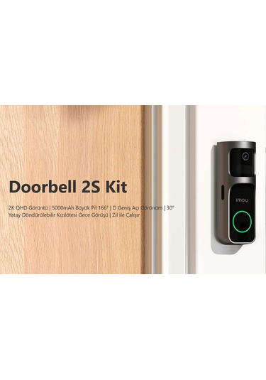Imou 3mp Dahili Kameralı Ir Kapı Zili Doorbell 2s Kit Kameralı Uzaktan Yönetilebilir Kapı Zili Ve Kiliti