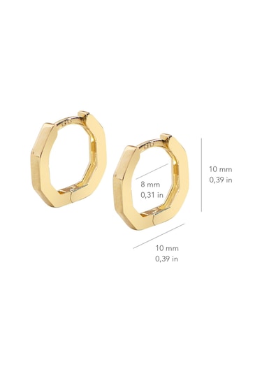 Goldkupe 14 Ayar Altıgen Minik Halka Altın Küpe 1,02 Gr-3018