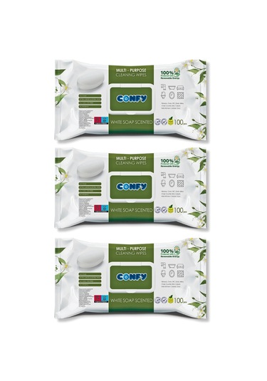 Confy Yüzey Temizlik Havlusu Beyaz Sabun Kokulu 100x3