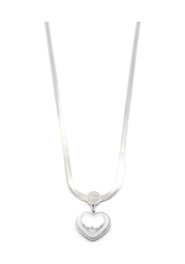 Kalp Kolye - Gümüş Çok Renkli