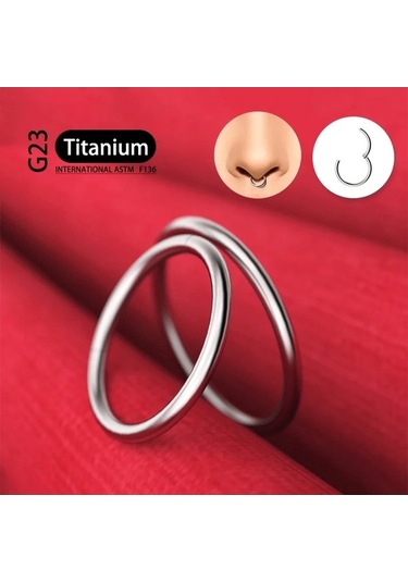 Flybuy Vücut Titanyum Septum Piercing Küpe Kadın Hoop Halkası G23 Cm-gümüş Burun 3 20g/0.8mm 1.6x10mm 1.50 Ge Gümüş