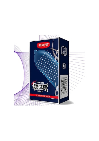 Kob 1 Kutu/10 Adet Yetişkin Prezervatif Lateks Hassas Noktalı Masaj Nervürlü Teşvik