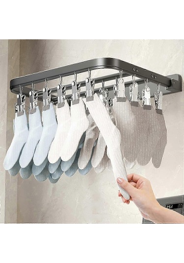 Ganzhoushop Çamaşır Kurutma Askısı, 26 Mandallı Alüminyum Alaşımlı Kurutma Askısı, Havlu, İç Çamaşırı, Sütyen, Bebek Giysileri Ve Çorapları Kurutmak İçin İdeal Çok Renkli