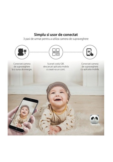 Panda Görünümlü 360 1080p Ip Güvenlik Kamerası Gece Görüşlü Wifi