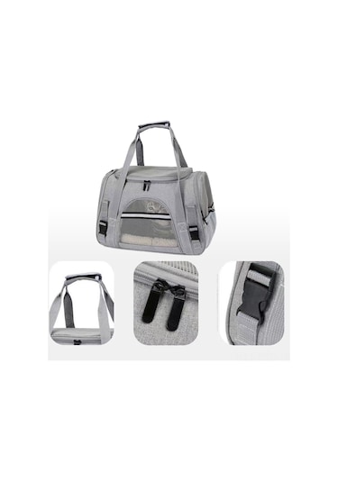 Samdoo Küçük Boy Gri Evcil Hayvan Taşıyıcı Çanta: Nefes Alıcı, Araç Uyumlu, Seyahat Ve Dışarı Çıkış İçin Köpek/kedi Çantası + Yumuşak Peluş Yastık