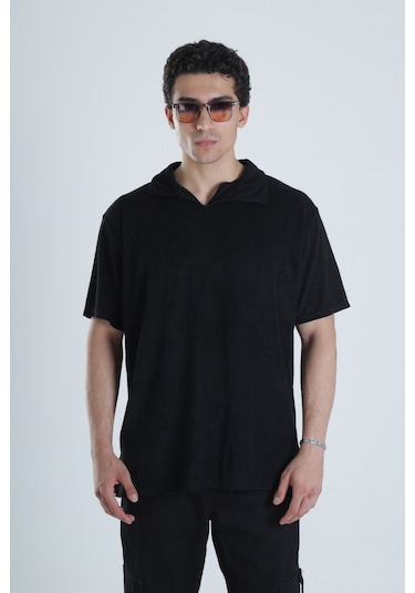 Cocopelli Erkek Siyah T-shirt Dokuma Kumaş Coc1158 Siyah