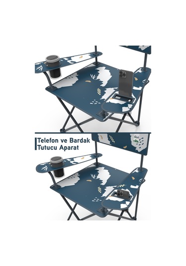 Perilla Qufi Katlanır Kamp Piknik Sandalyesi Rejisör Koltuğu - Mavi Mavi