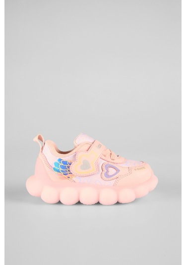 Vicco Süse Işıklı Kız Bebek Pudra Spor Ayakkabı Pudra