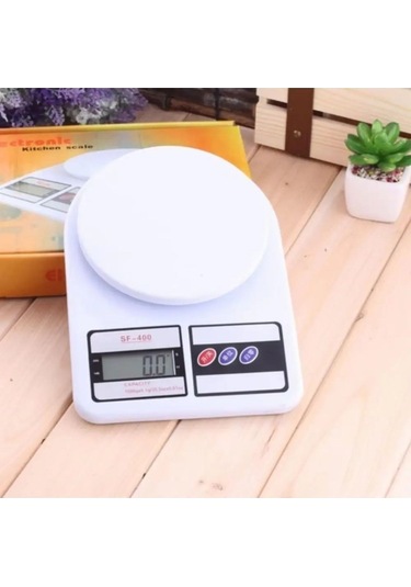 Dijital Göstergeli 10 Kg A Kadar Tartabilen Hassas Mutfak Tartısı Beyaz