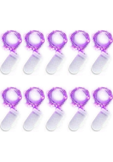 Soulader Su Geçirmez 10'lu Led Peri Işığı Seti Dış Mekan Aydınlatma Bahçe Dekorasyonu Mor
