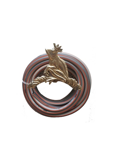 House2Home El Yapımı Pirinç Kurbağa Kral Hortum Askısı, Sarı