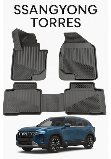 Ssangyong Torres Evx Elektrikli 3d Oto Paspas Tam Uyum Siyah