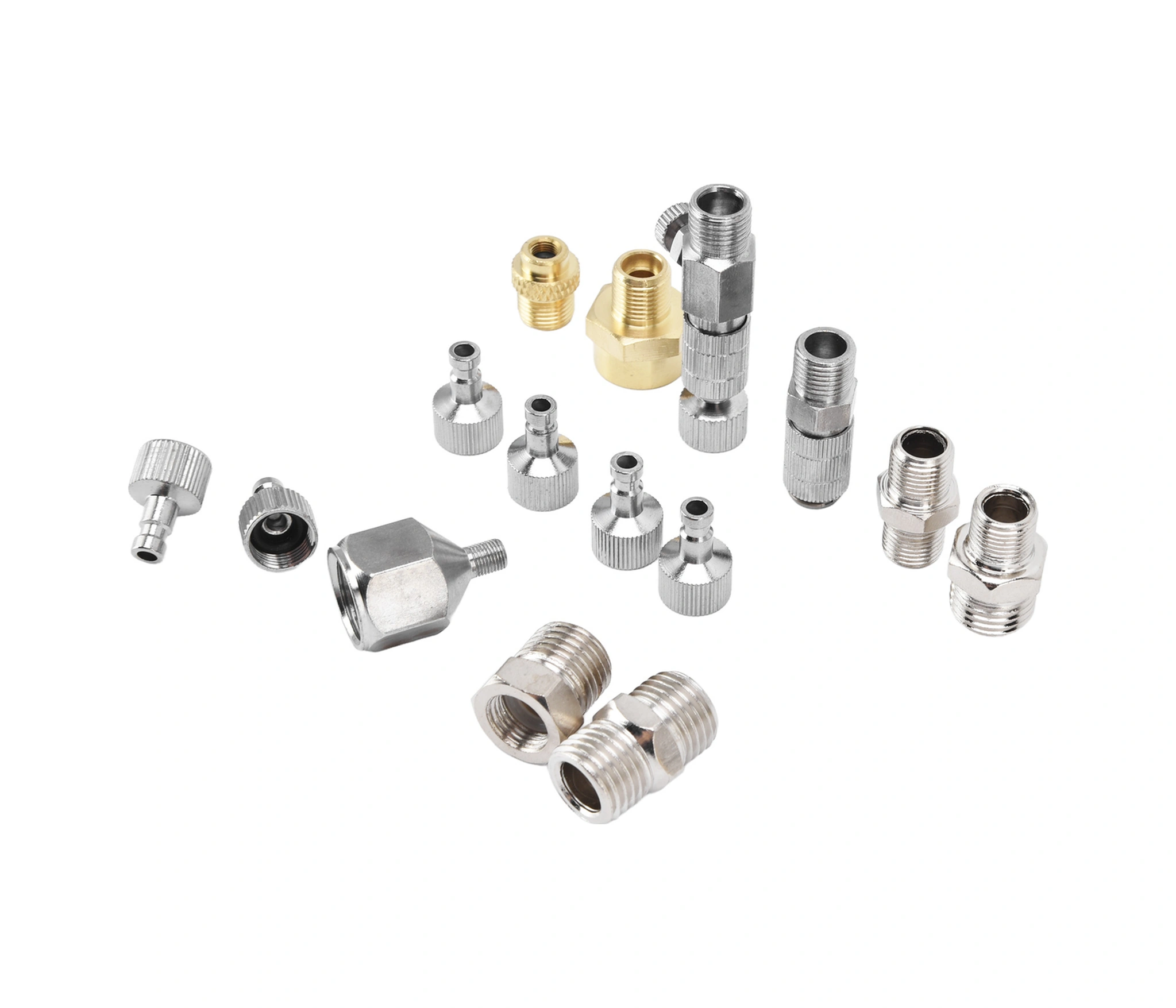 Geeroyoo Stainless Steel Hava Fırçası Adaptör Seti 15 Parça - Hızlı Bağlantı, Çeşitli Bağlayıcılar, Çoğu Markaya Uyumlu, Zaman Ve Enerji Tasarrufu