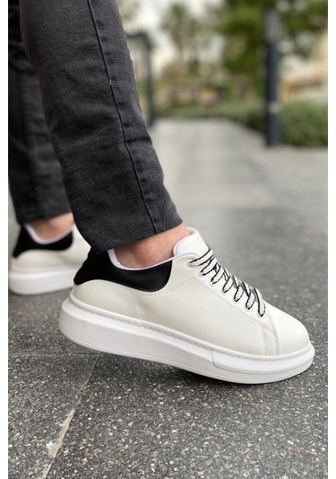 Luis A Costa Lc107 Beyaz Arka Siyah Bağcıklı Erkek Ayakkabı Renkli