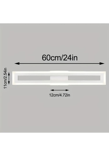 Fastbuy Beyaz 60.96 Cm 3000k Led Banyo Ayna Üstü Işıklık, Modern Vanity Aydınlatma Beyaz