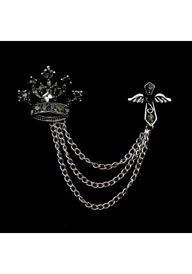 Yeni Retro Erkek Kostümü Pantolon Zincir Yafak Iğne Ejderha Geyik Taç Kafatası El Broşu 9 9 Çok Renkli