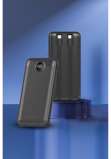 Trm-1015 10000 Mah 2 Çıkışlı 22.5w Hızlı Şarj Dijital Göstergeli Powerbank Siyah