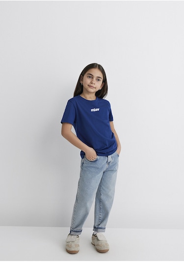 Mavi - Miav Baskılı Lacivert Tişört 6633270722 Mavi