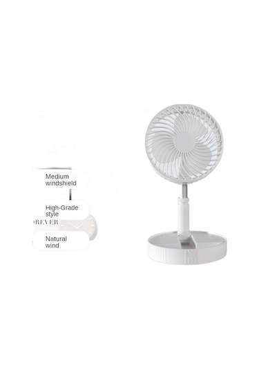 7000 Mah Mini Katlanır Teleskopik Zemin Fan Usb Şarj Edilebilir Yaz Dilsiz Sessiz Masaüstü Masa Fan Ofis Yatak Odası Home Fanlar 1z202v Beyaz