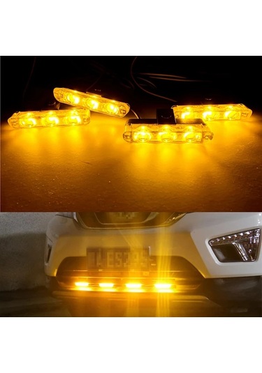 Xuweiwei 3 Led 8 Adet Uzaktan Kumandalı Sarı Beyaz Araba Led Işık Ön Çamaşır Askısı Lambası 12v Utv Atv Kamyonlar İçin Dekoratif Aydınlatma