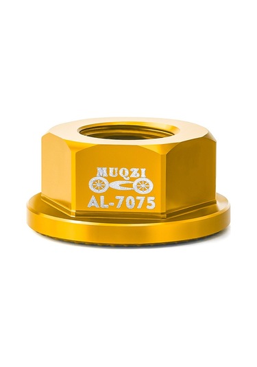 Geeroyoo Muqzı Çocuklar İçin Denge Bisikleti Tekerlek Somunu - M8 Flanşlı, 7075 Alüminyum, Altın Renkli Önden Arka Vida Kapakları Çok Renkli