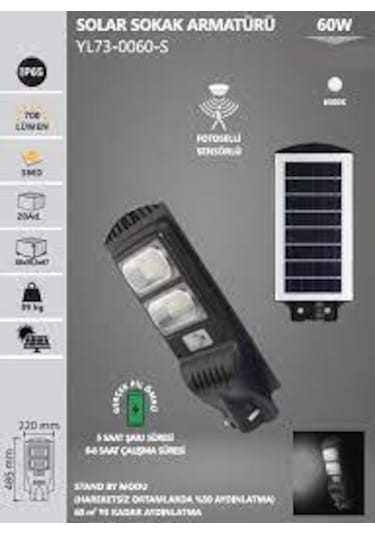 Noas 60 Watt Solar Sokak Armatürü