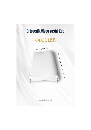 Visco Ortopedik Yastık Eco Boyun Fıtığı Boyun Düzleşmesi Boyun Ağrısı Destekli Lüks Ortopedik Yastık