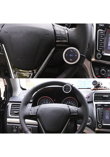 Evrensel Kayış Şekli Direksiyon Uzaktan Kumanda Araba Multimedya Kablosuz Düğme Uzaktan Kumanda Gümüş