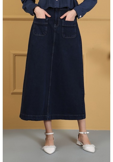 Vellıchor Tesettür Etek Lacivert