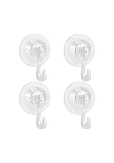 Konesam Tekrarlı Kullanımlı Şeffaf Suction Cup Hooklar 4 Adet - 3 Kg Yük Taşıma - Mutfak, Banyo, Ofis İçin Sıkıca Tutan Duvar/ Pencere Asıcı Şeffaf