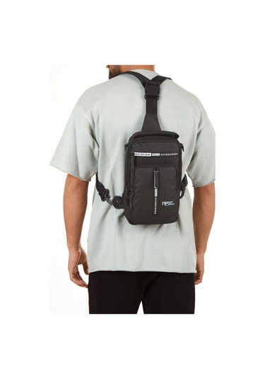 Newish Polo Erkek Kumaş Sırt El Ve Omuz Çantası New350 - Siyah - Beyaz