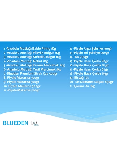 Blueden Ramazan Erzak Kolisi 21'li No: 16