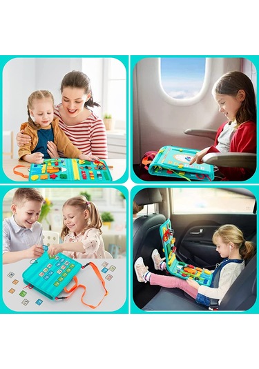 Teltree 27'li Eğitici Montessori Oyun Tahtası - 3+ Yaş Çocuklar İçin Öğrenme Ve Giyinme Becerileri Geliştirici Oyuncak Çok Renkli