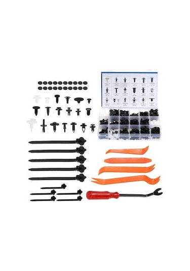 Ulzyvf 470 Adet Otomobil Klips Seti - 19 Boyut Plastik Bağlantı Elemanı + Çıkarma Aleti