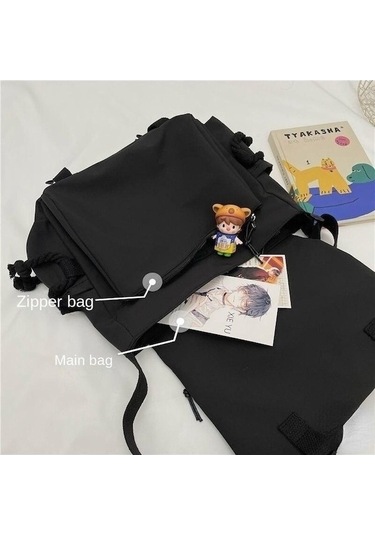 Tongxida Bosphorusboutique Yy Siyah Omuz Okul Öğrenci Naylon Messenger Mcrtrade Kapasiteli Genç Crossbody Çanta, Yb Siyah Siyah